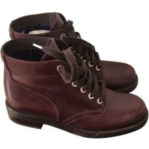 Gorgeous burgundy leather CHANEL combat boots